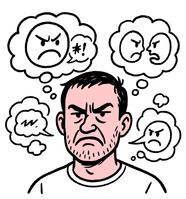 Guy with angry face