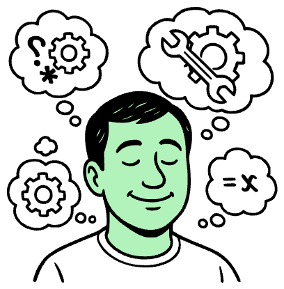 Guy with relieved face